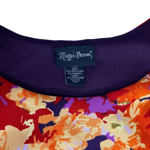 Maggie Barnes Dress Womens 18W Orange Floral Career Officecore Corpcore Church - Picture 8 of 14